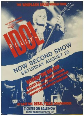 Billy Idol 1987 Large Concert Poster
