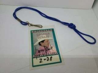 George Strait Autographed Back Stage Pass Access All Areas 2 - 28 Laminated Rare
