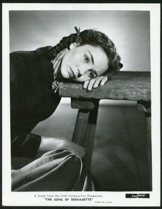 Jennifer Jones Vintage 1943 Portrait Photo " The Song Of Bernadette "