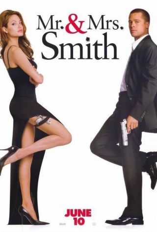 Mr & Mrs Smith Movie Poster 2 Sided 27x40 Angelina Jolie Brad Pitt