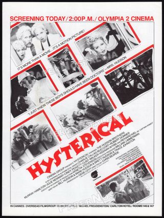 Hysterical_orig.  1982 Trade Ad / Cannes Promo_the Hudson Brothers_julie Newmar
