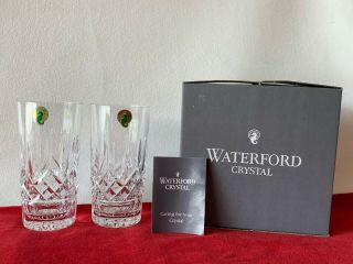 Waterford Crystal " Lismore " 12 Oz.  Highball Tumblers Ireland Nib
