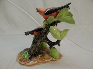 Vintage Stangl Pottery Birds 3754 Double White Wing Crossbills 9 