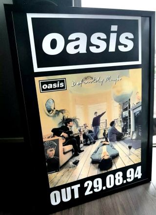 Oasis Definitely Maybe Framed Poster - Limited Edition - Liam Gallagher - Certificate