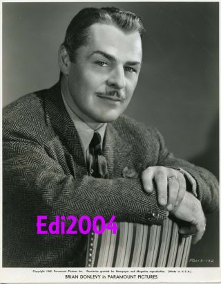 Brian Donlevy Vintage 1942 Photo Dble - Wt Portrait Sexy & Handsome Actor