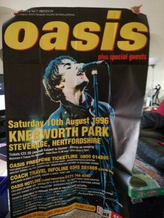 Large Oasis Vintage 1996 Promo Poster Knebworth Liam / Noel Gallagher