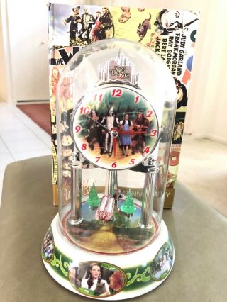 Wizard Of Oz Anniversary Pendulum Clock With Rotating Emerald City 9 Inches