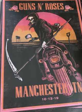Guns N Roses Exit 111 Manchester,  Tn 227 Of 300 Poster/lithograph 10/13/2019