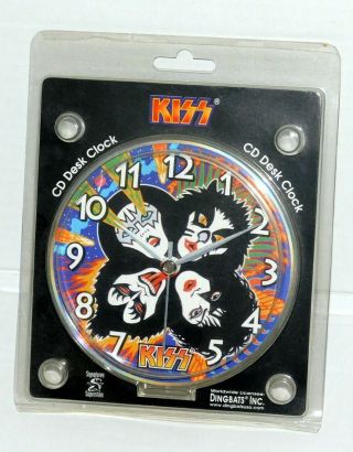 Kiss Band Rock And Roll Over Cd Desk Clock 1999 Dingbats Gene Simmons