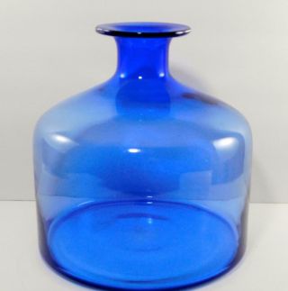 Holmegaard Style Otto Brauer Gulvase Vase Blue 9 1/2” Tall