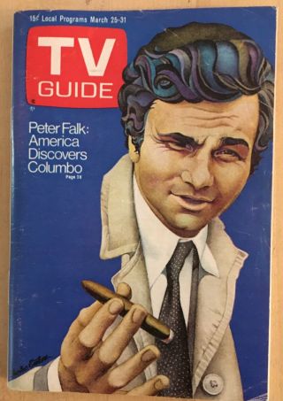 Tv Guide “peter Falk: America Discovers Colombo” Week Beginning March 25,  1972