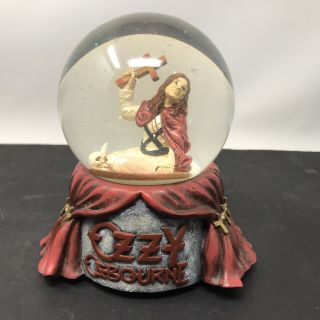 Vintage Ozzy Osbourne Blizzard Of Ozz Lp Glass Water Glitter Snow Globe Figure