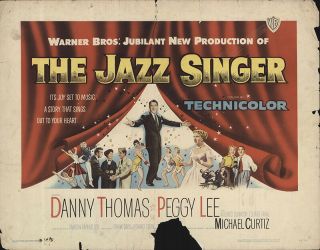 The Jazz Singer 1953 22x28 Orig Movie Poster Fff - 56245 Peggy Lee U.  S.  Half Sheet