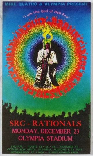 Crazy World Of Arthur Brown Mc5 Olympia Stadium Detroit 1968 Concert Handbill
