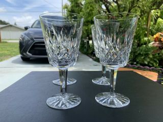Vintage Waterford Crystal Lismore Set Of 4 Water Goblets 6 7/8 ".