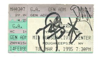 Pete Steele And Dimebag Darrell Autographed Ticket Stub Pantera Type O Negative