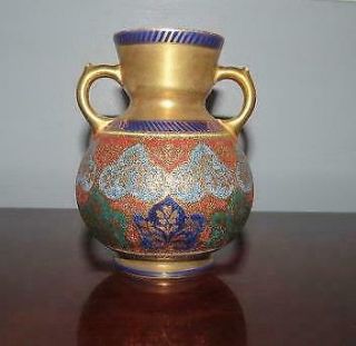 Antique Royal Bonn Franz A Mehlem Stunning Gilt Kashmir / Cashmire Tapestry Vase