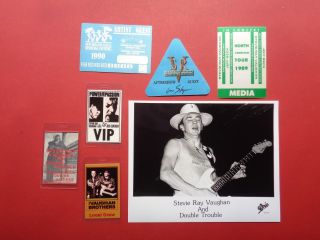 Stevie Ray Vaughan,  1 Promo Photo,  6 Backstage Passes Originals,  Various