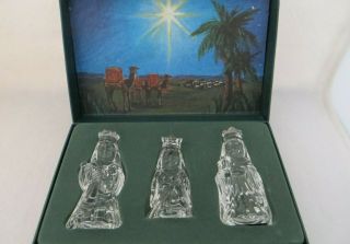 " The Three Wise Men " Waterford Marquis Lead Crystal Nativity - Mib