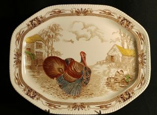Johnson Brothers Barnyard King Large Thanksgiving Turkey Platter 20.  5 "
