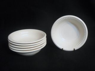 Vintage Wedgwood EDME Set of 6 Cereal Bowls - Off White,  Ribbed Rim - England 2