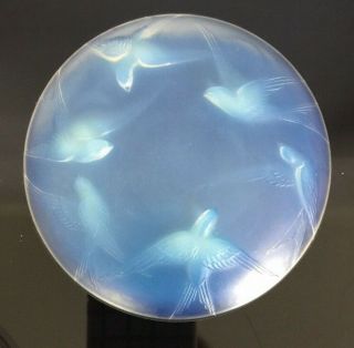 Sabino Opalescent Glass Swallows Dish 4 - 3/4 " Plate Bowl French Bird Sparrows