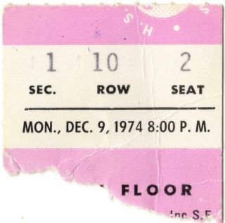 Elf Deep Purple Elo Concert Ticket Card Stub Bloomington Mn 12/9/74 Stormbringer