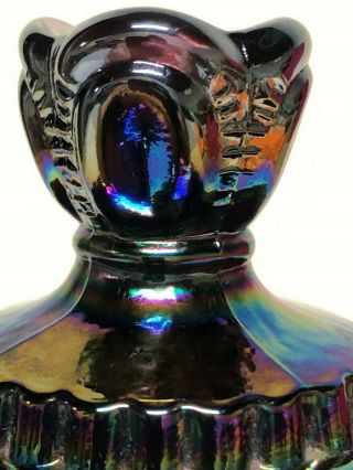 CARNIVAL GLASS MOON & STARS AMETHYST BISCUIT JAR L.  E.  SMITH - WOW 5