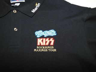 KISS Band Aerosmith 2003 Concert Tour Road Crew Martin Golf Polo Shirt XL UNWORN 2