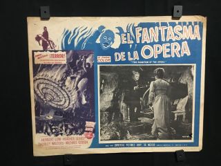 1962 The Phantom Of The Opera H.  Lom Authentic Mexican Lobby Card Art 16 " X12 "