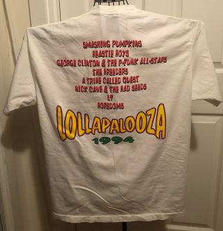 Lollapalooza ' 94 ULTRA RARE vintage t - shirt - Pumpkins/ Beastie Boys/Nick Cave/L7 2