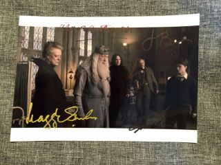 Rickman Radcliffe Smith Gambon Harry Potter Autograph Signed 6x8 Photo