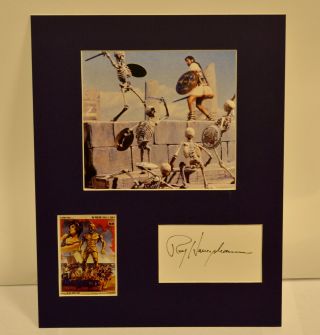 " Jason And The Argonauts " Collage With Ray Harryhausen Autograph (includes)