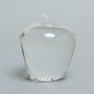 Vintage Steuben Crystal 4 " Apple Paperweight Signed