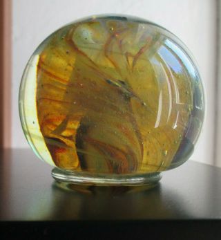 Stunning Early Paperweight,  Michael Harris,  Isle Of Wight Glass,  Signed,  C1973