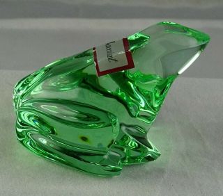 Baccarat Crystal Green Glass Frog Figurine – Label