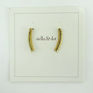 Miranda Lambert Stella & Dot Gold - Colored Black Stone Earrings