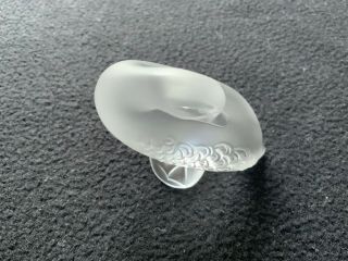 Lalique Frosted Crystal Glass Small Duck Ornament Signed & Boxed