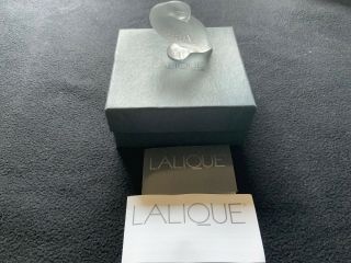 LALIQUE Frosted Crystal Glass Small DUCK Ornament Signed & Boxed 2