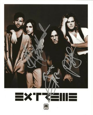 Extreme Band Real Hand Signed Photo Autographed By 3 Gary Nuno Pat