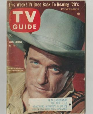 1957 Tv Guide James Arness Of Gunsmoke May 11 - 17 1955