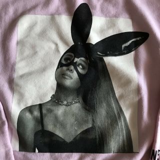 Ariana Grande Dangerous Woman Tour Authentic Pink Bunny Sweatshirt Large 2