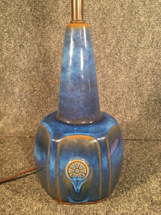 Mid - C.  Soholm Denmark Stentoj Pottery By Maria Philippi Nordlys Blue Lamp Modern