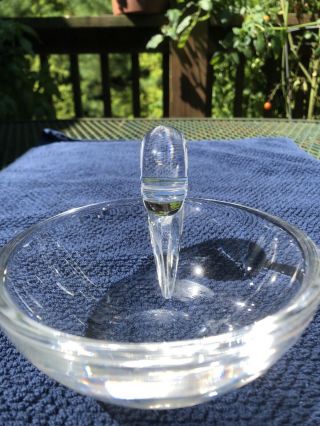Steuben - Signed Crystal Mid Century Modern Hand Blown Art Glass Dish Bowl 5