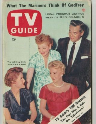 Tv Guide Lucille Ball & Desi July 30 - August 5 1955