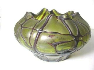 Exclellent Antique Art Glass Vase Or Rose Bowl Loetz ? Polished Pontil