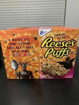 (10 Boxes) Travis Scott X Reeses Puffs Cereal Family Size Boxes