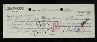 1942 J.  Paul Getty Signed Autographed Check Jean Oil Tycoon American Industrial