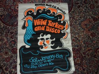Wild Turkey Keswick Hall Su Gig Poster 1970 