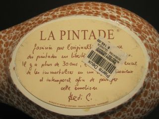 Heidi Caillard French Ceramic Guinea Fowl “La Pintade” White w Red Spots LARGE 6